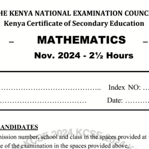 Mathematics Form 4 KCSE 2023